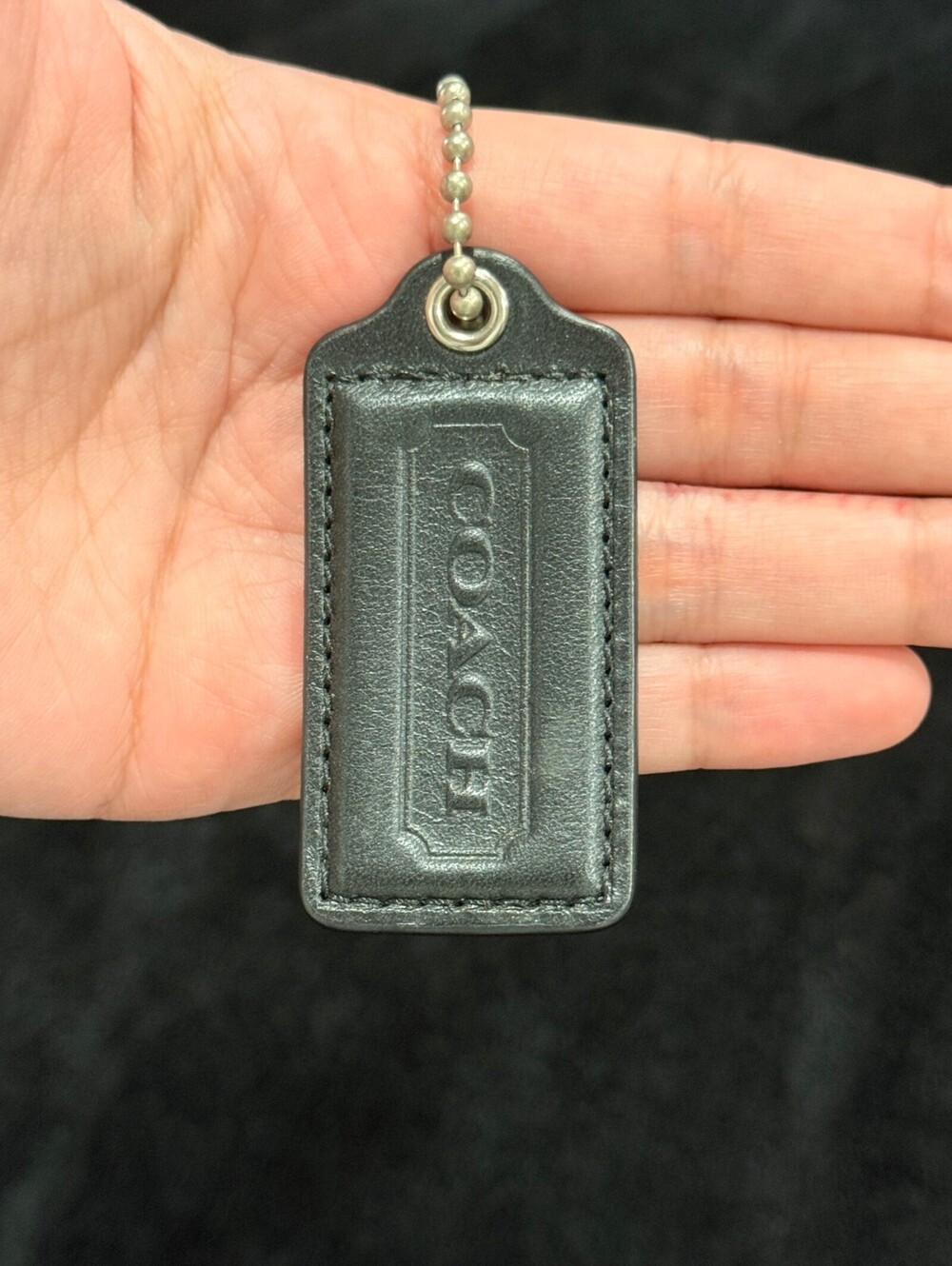 2.5" Y2K Coach Leather Key Fob Keychain Hang Tag Hangtag